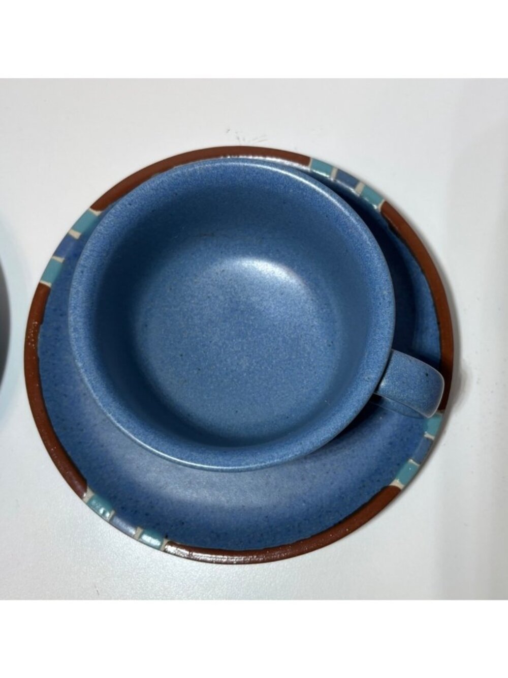 Dansk Mesa Sky Blue Set of 2 Coffee Tea Cup with Saucers - Picture 3 of 7